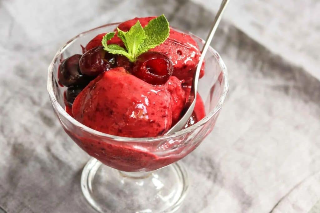 frozen cherry sorbet