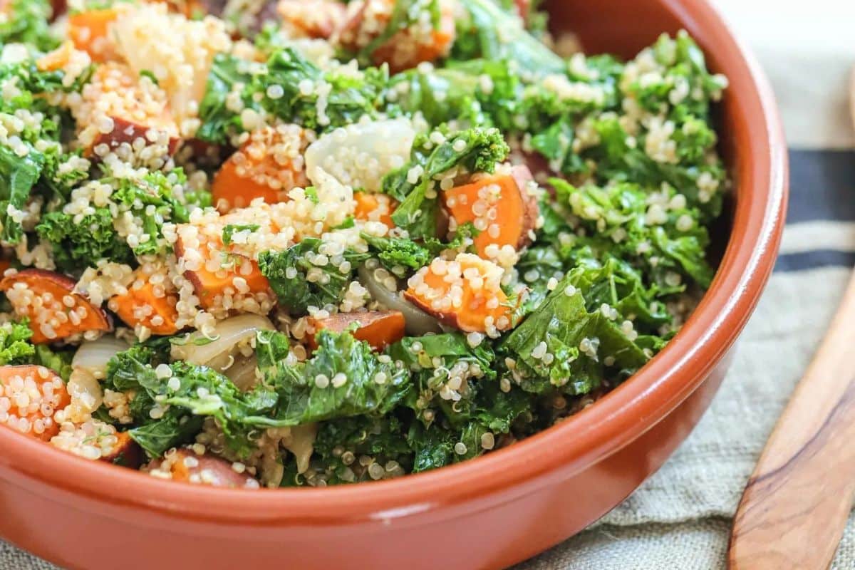 roasted sweet potato kale salad